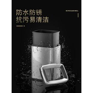 A6L20L 30L不锈钢垃圾桶家用客厅轻奢无盖长方形厨房擦手纸桶卫生