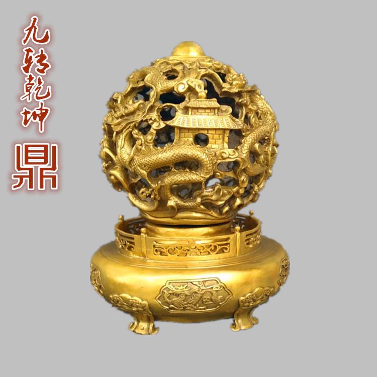 厂价铜器龙鼎仿古铜鼎风水摆件九转乾坤鼎