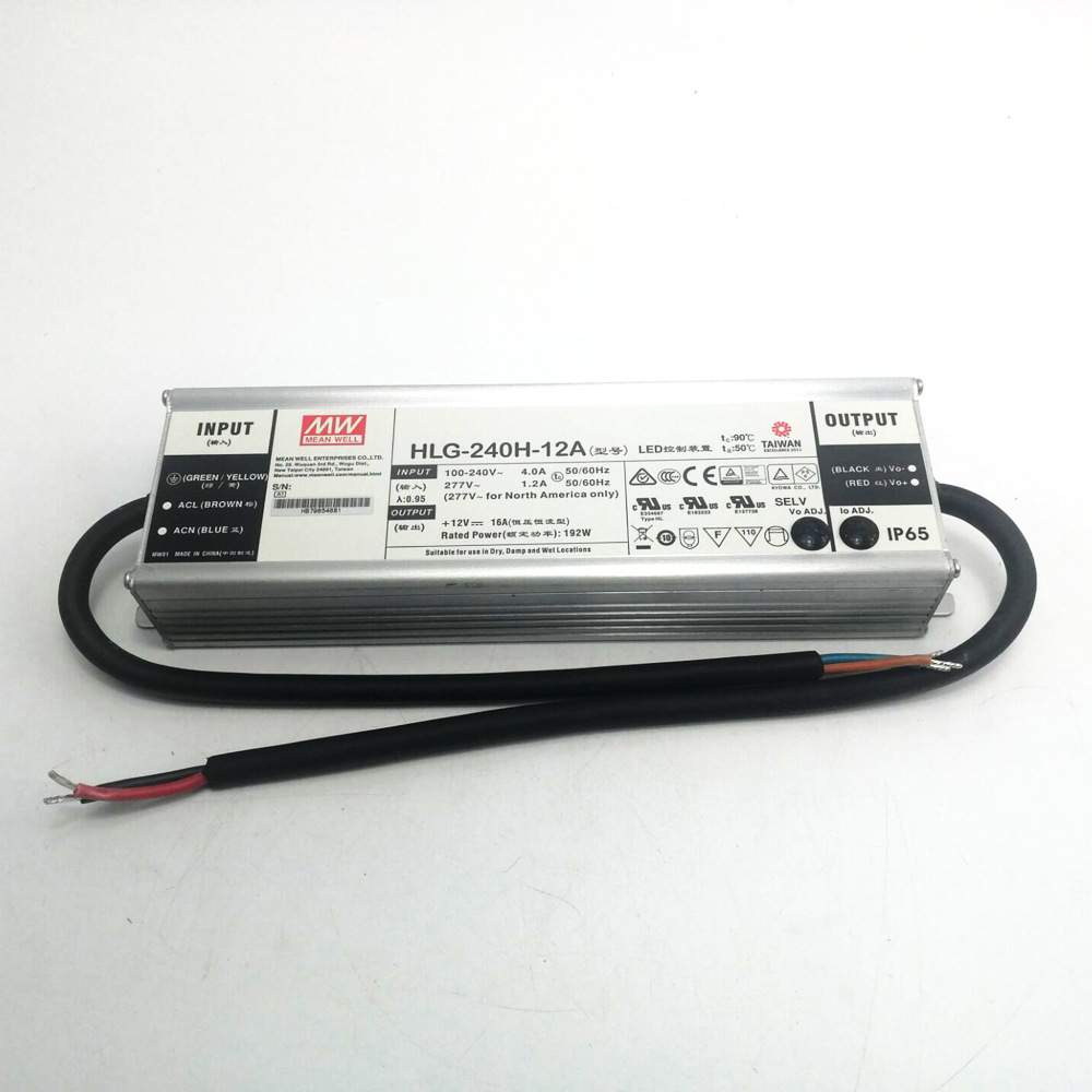 MEALWELL HLG-240H-24恒流240W24V防水LED电源10A驱动器 空白型