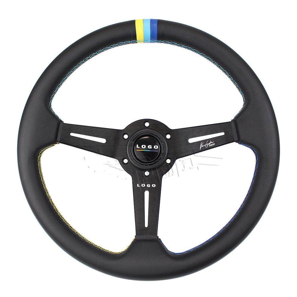 汽车改装方向盘三色条三色线浅凹转向控制器通用赛车真皮方向盘,特色手工艺,其他特色工艺品,淘宝优惠券,粉丝福利购,淘宝优惠卷