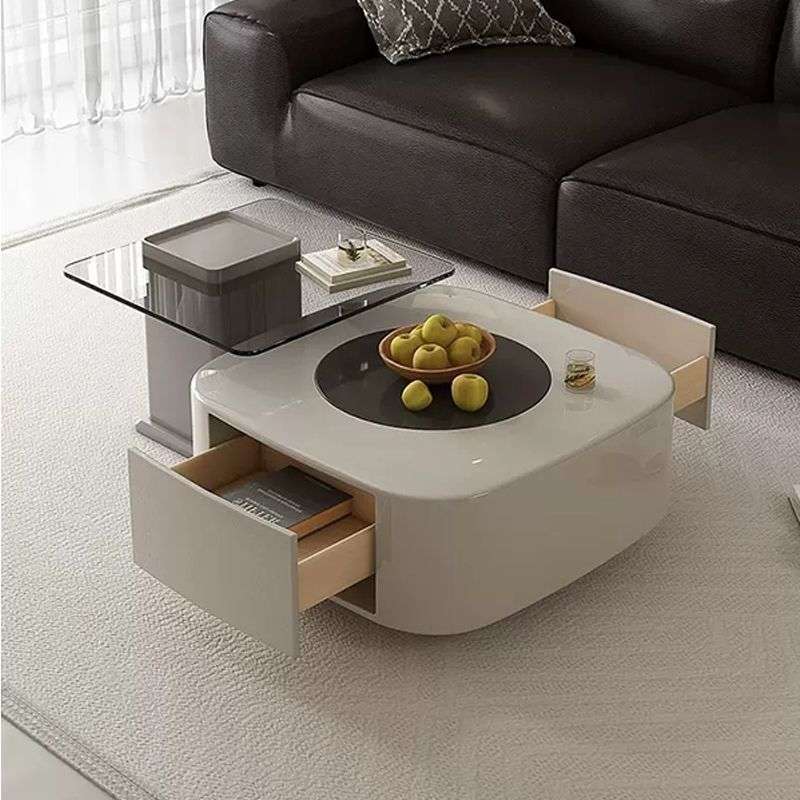 意式奶油客厅茶几简约家用组合2024轻奢新款现代小户型茶桌