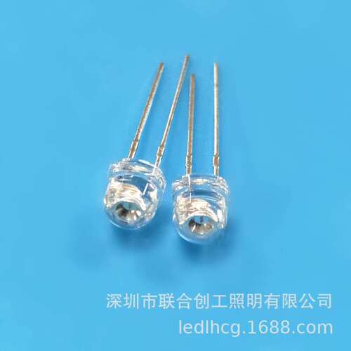 f5高亮草帽白发红光 led 灯珠620-625nm草帽蓝光绿光黄光灯珠