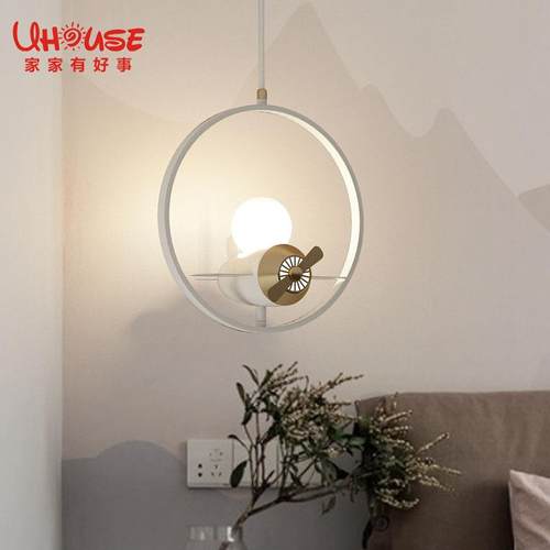 北欧简约床头吊灯创意个性过道小飞机吊线灯网红儿童房间卧室灯具