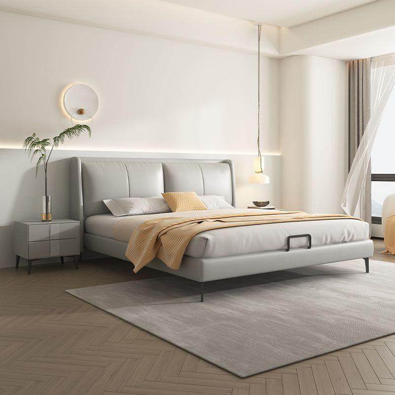 1.5米真皮床现代家用简约高端极简轻奢北欧皮艺皮床双人床