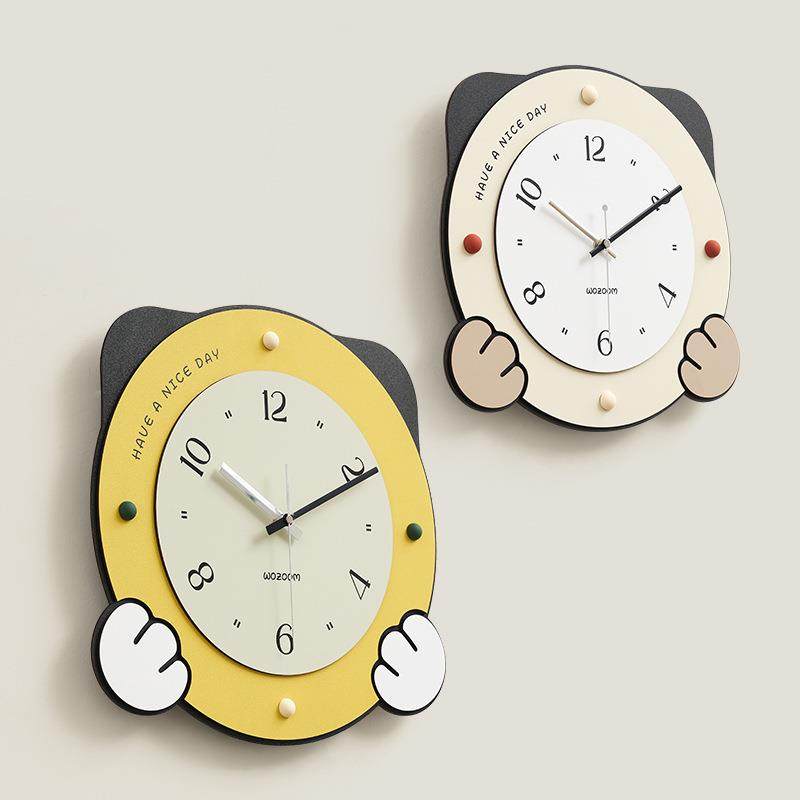 wozoom屋准奶油风挂钟客厅家用钟表现代简约现代创意挂墙时钟