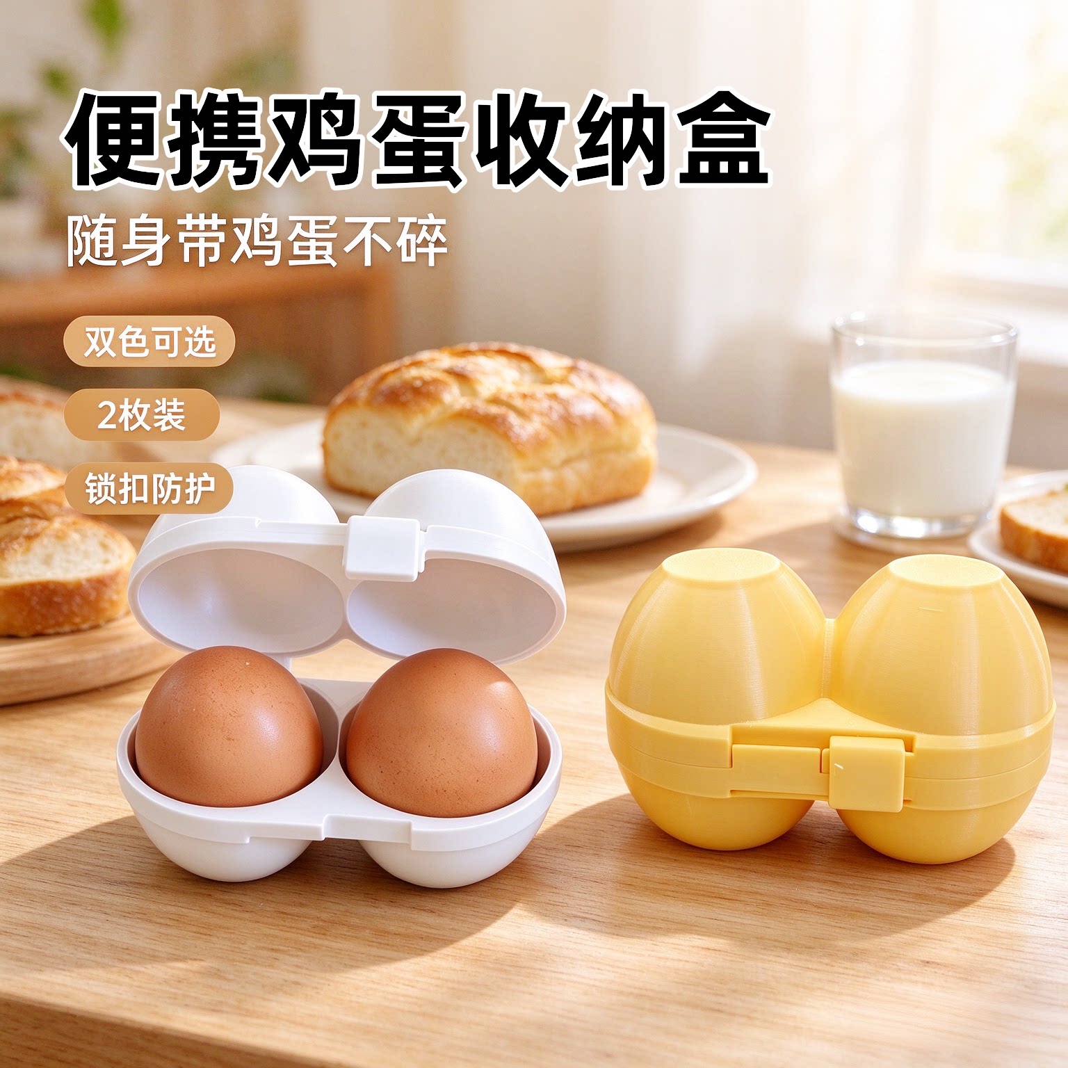 3D打印便携2格防震鸡蛋盒