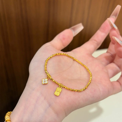 金店同款沙金仿真金碎金子蹦迪珠手链女轻奢高级感手串送女友礼物