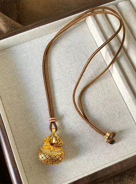 金店同款沙金仿真金999镂空吊坠