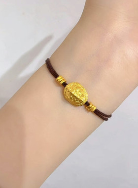 金店同款沙金仿真金富甲一方乌龟壳手绳女新款轻奢高级感手链送礼