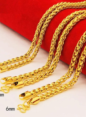 金店同款沙金仿真金肖邦链项链男女同款新款轻奢小众链高级感项链