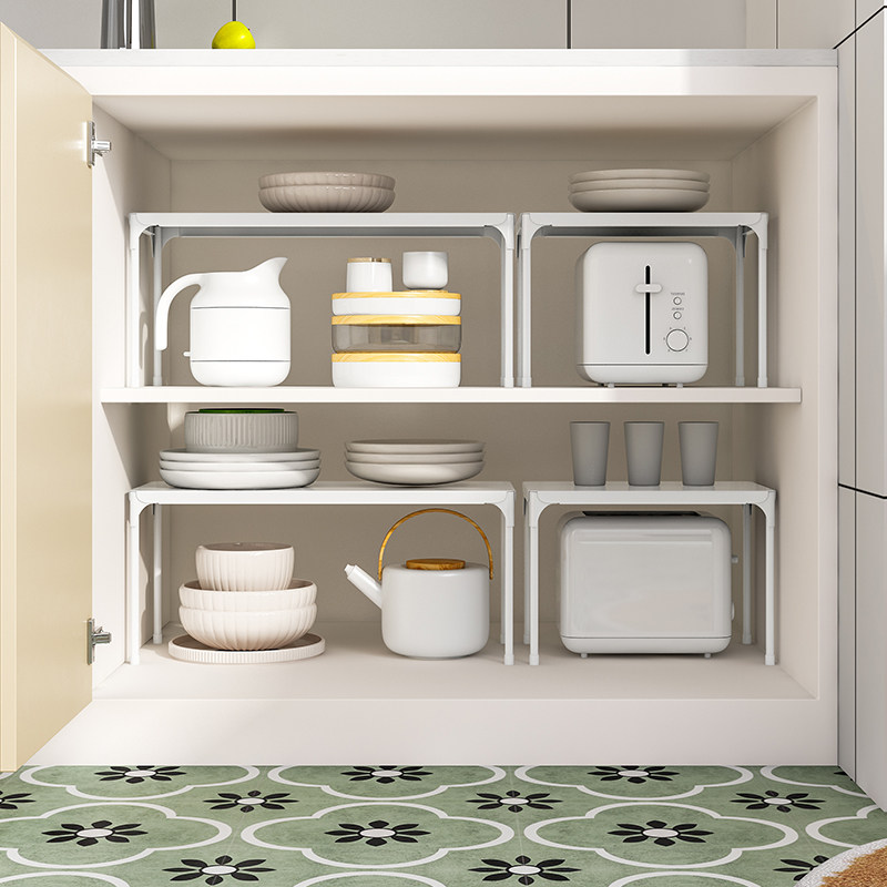 厨房桌面置物架台面分层收纳隔板架子橱柜内碗碟小架子调味料收纳