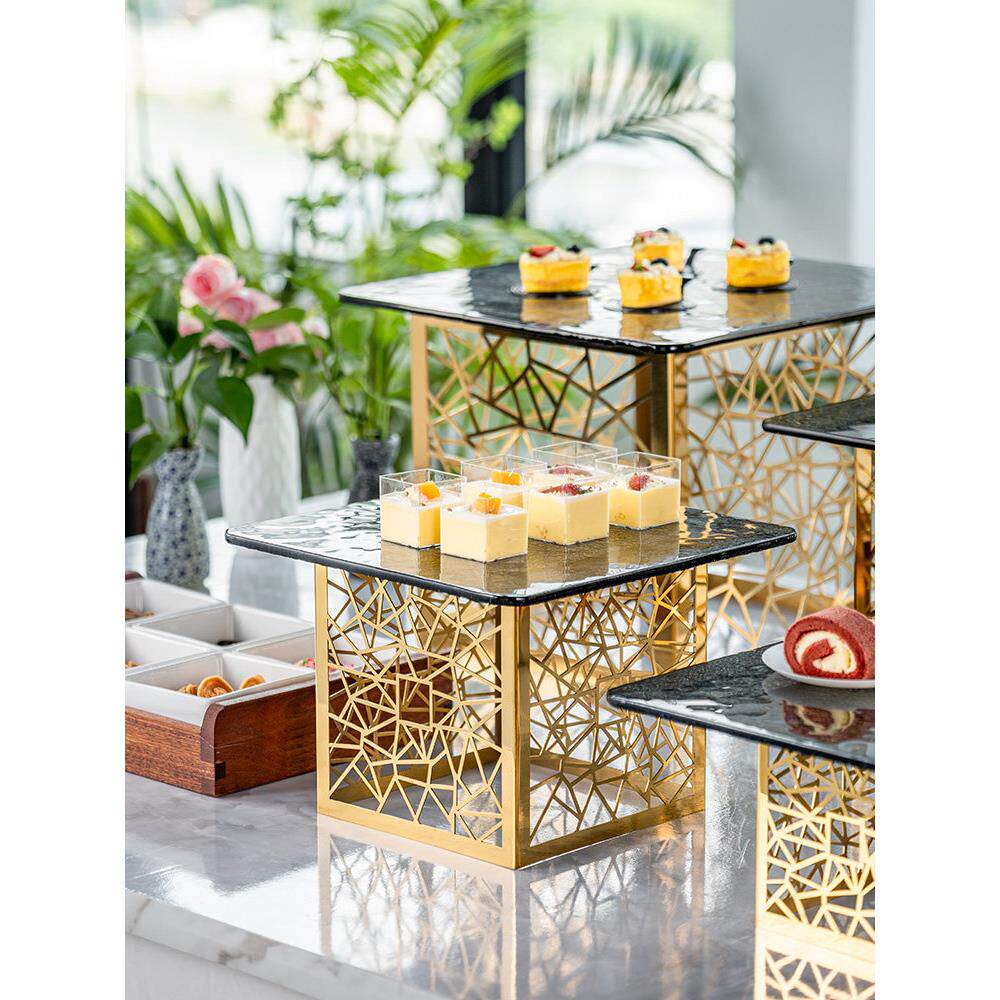 不锈钢水果蛋糕托盘小吃架自助餐宴会食品展示架冷餐茶歇甜品桌