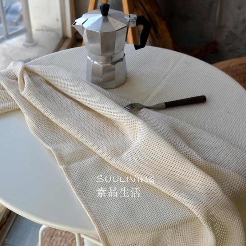 法式乡村简约ins风米色奶油色餐桌布茶几布艺台布装饰盖布巾定制