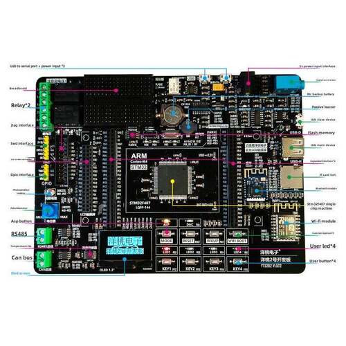 洋涛2号开发板Stm32F407Zgt6单片机Hal库嵌入式蓝牙Wi-Fi彩屏
