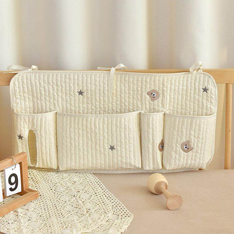 韩国ins婴儿床边收纳袋新生儿床头挂袋多口袋尿布袋玩具储物袋