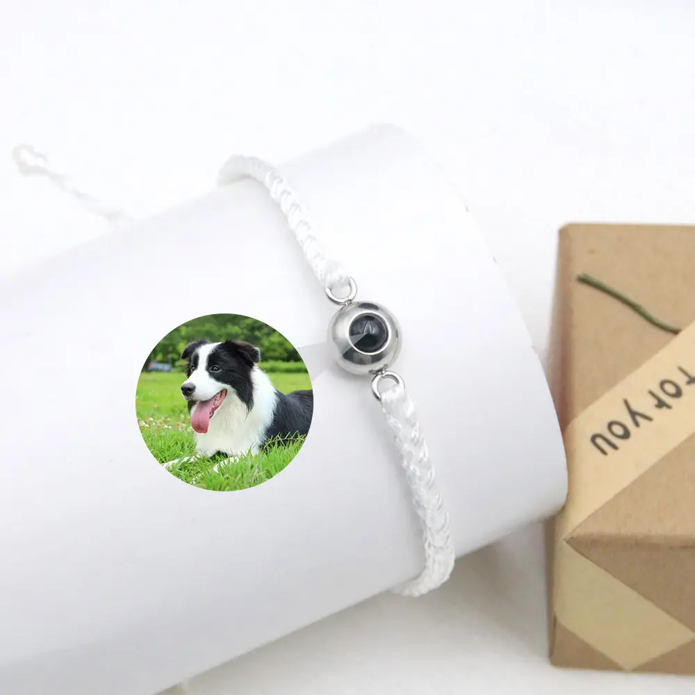 欧美手工编织投影手链 100种语言我爱你纳米投影手环 情人节礼物