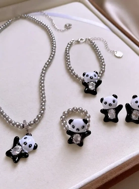 轻奢滴油锆石珍珠款项链卡通心锁骨链可爱高级感项饰