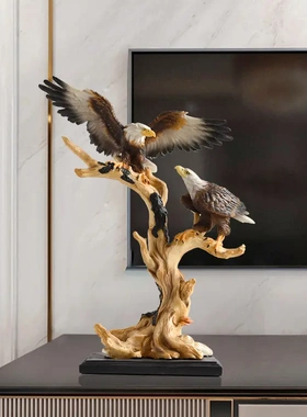 大号仿真老鹰雄鹰摆件树脂装饰家居客厅酒柜玄关办公室工艺品