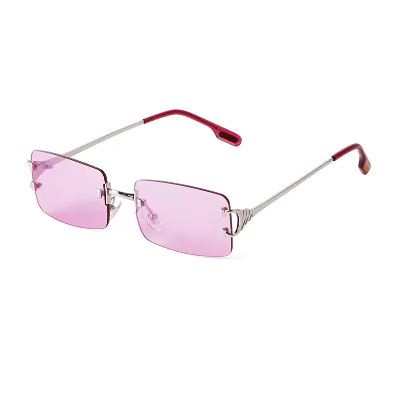 框钻石时尚切边金属太阳镜个性小框眼镜女网红欧美ins街拍