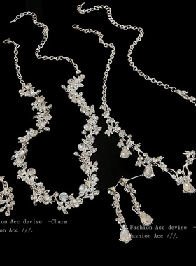 轻奢镶钻花朵项链简约时尚冷淡风锁骨链气质百搭高级感饰品女