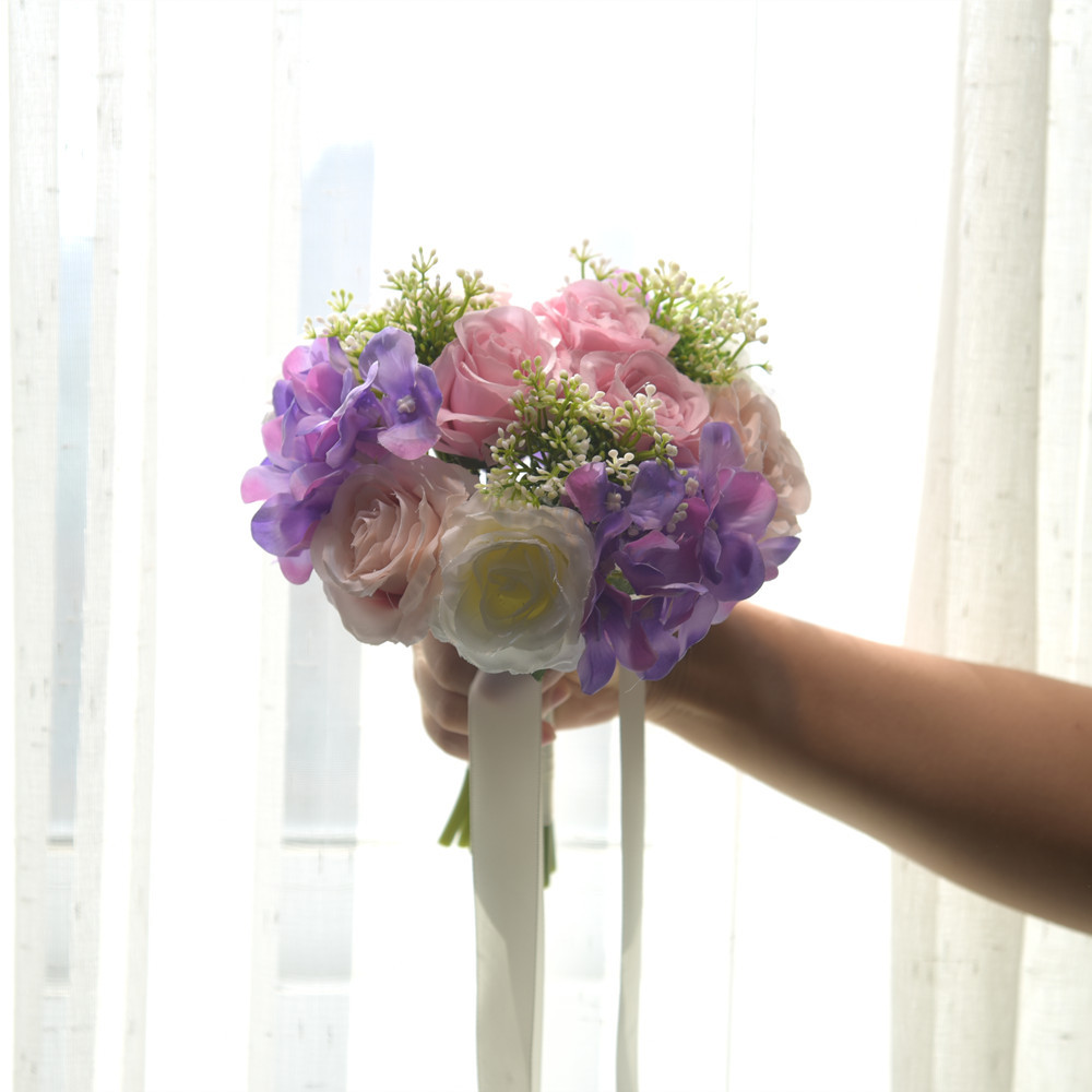 048可拆分 韩式婚庆新娘手捧花束 家居装饰假花 森系清新