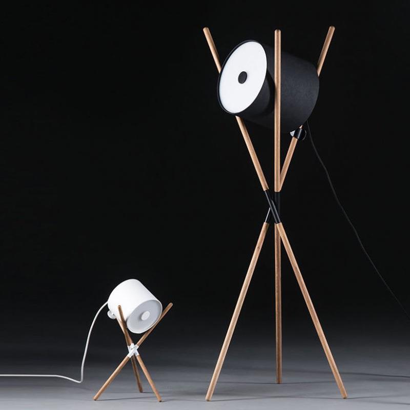 北欧简约现代意式客厅艺术落地灯设计师样板房创意黑胡桃木落地灯