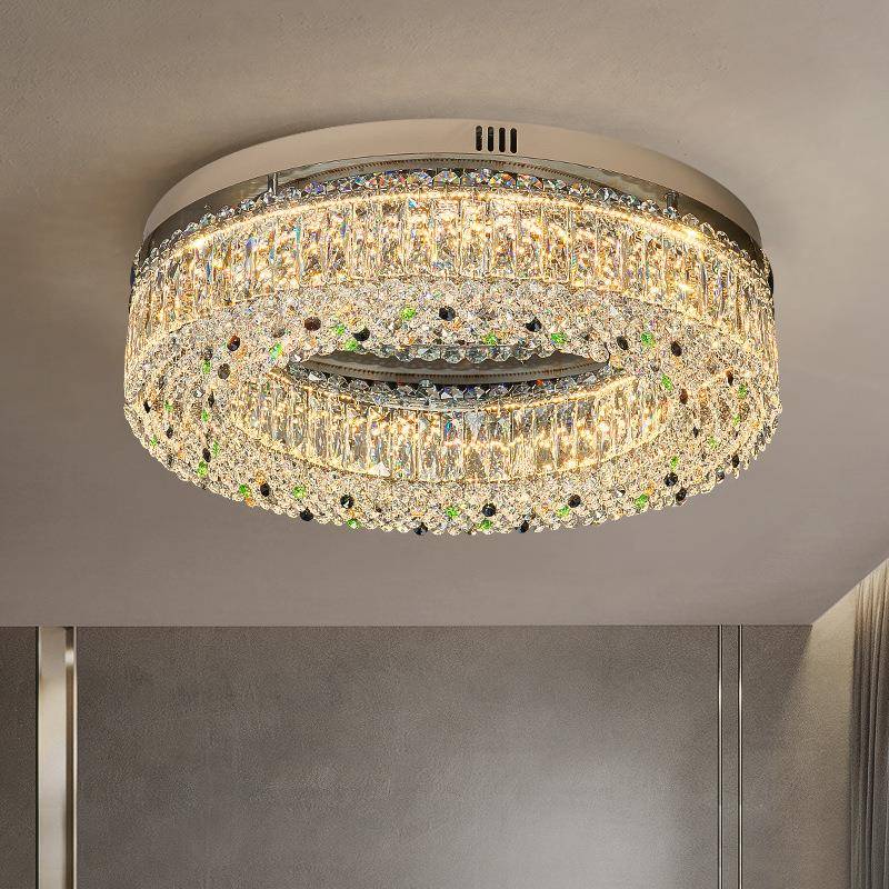 铧锒轻奢餐厅水晶吊灯简约现代客厅水晶灯后现代创意卧室灯吊灯