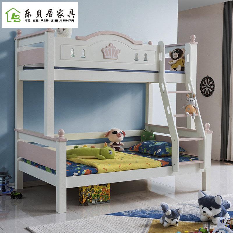 实木子母床1.35米双层床男孩女孩床1.2m高低床上下铺儿童家具