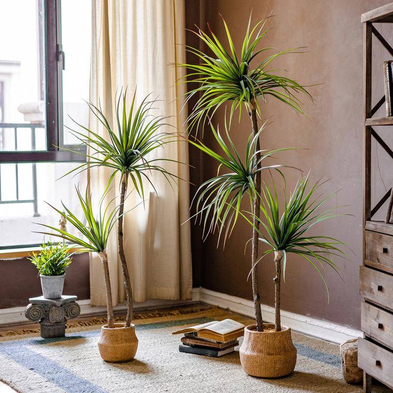 掬涵轻奢仿真绿植龙舌兰假树千年木植物盆栽室内客厅装饰落地盆景