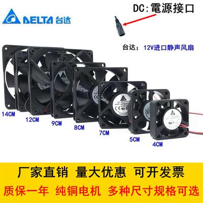 议价DC电源4cm5cm6cm7cm8cm9cm12厘米静音12V/24V机箱变频器散热