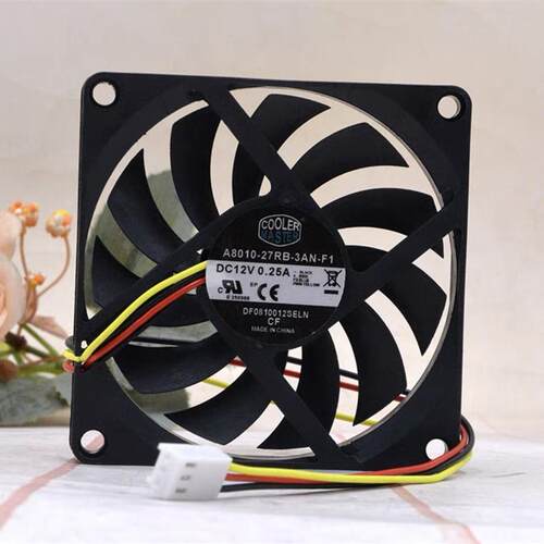 议价酷冷至尊12v0.25AA8010-27RB-3AN-F18厘米静音超薄机箱风扇
