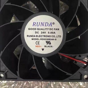 议价RUNDA RD9238B24H-S 24V 0.80A 92*92*38 变频器散热风扇 轴
