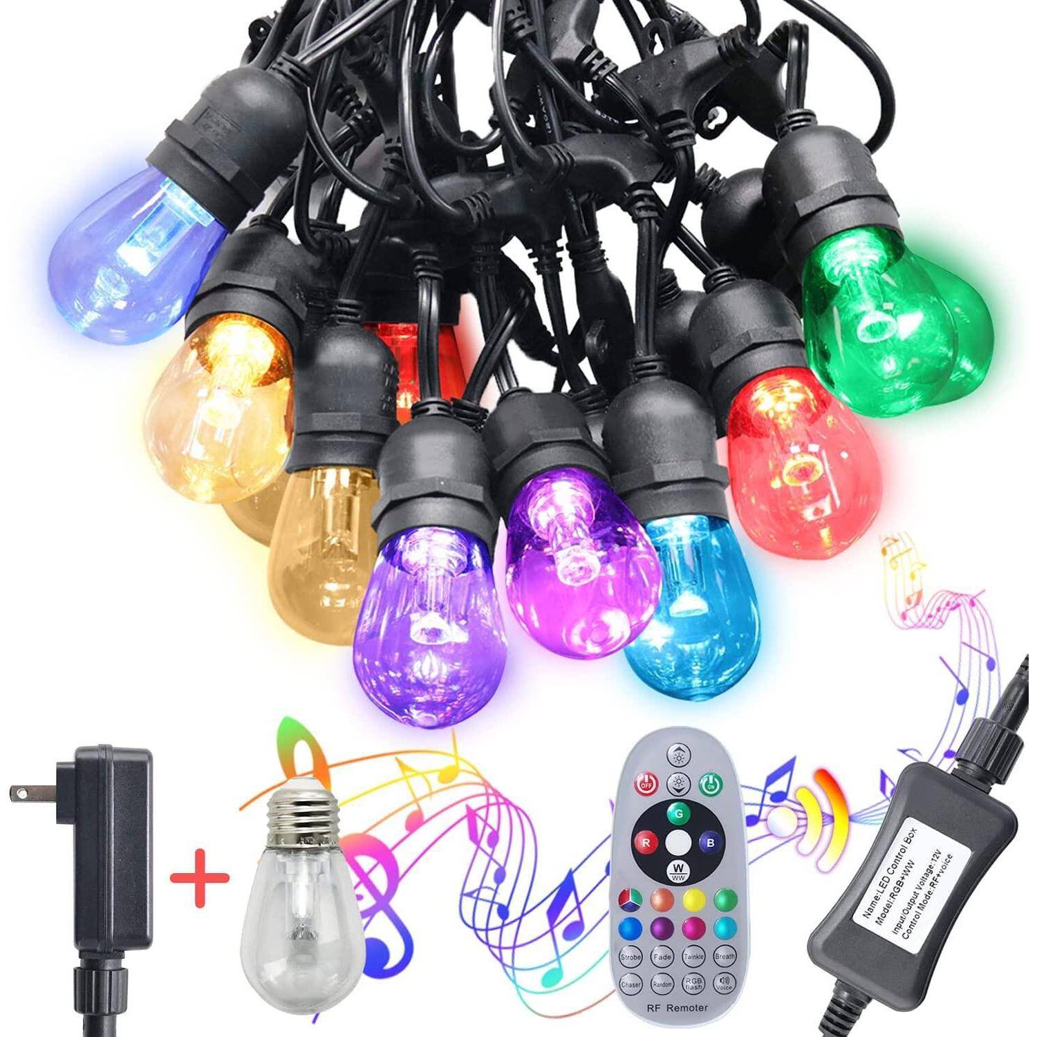 热销户外防水16灯花园太阳能灯串庭院装饰RGBS14灯串