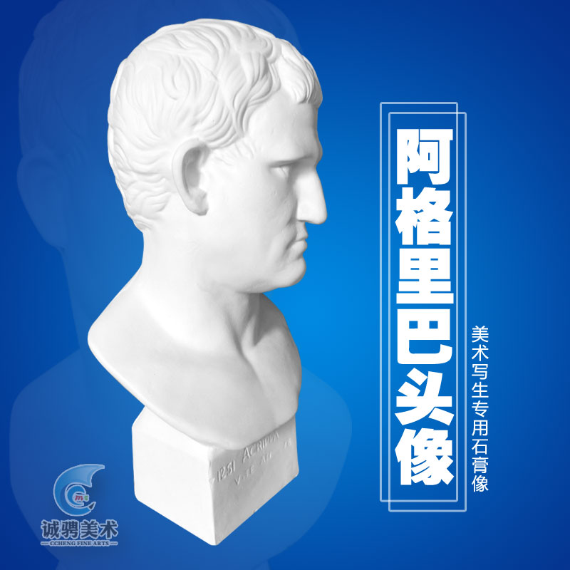 阿格里巴头像写生静物型体阿格里巴静物石膏头像美术静物石膏