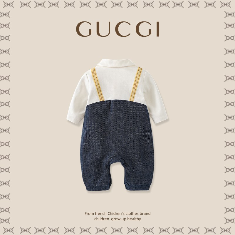 婴儿西装男宝宝百日宴连体衣秋季周岁男宝生日摄影抓周绅士礼服