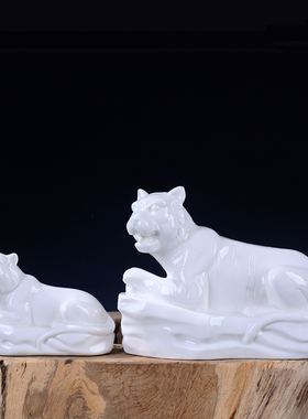 德化陶瓷生肖卧白牛家居摆件旺市牛办公室装饰工艺礼品牛年装饰品