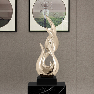 饰品电镀树脂摆件 装 酒店样板间客厅个性 家居玄关抽象摆件高档软装