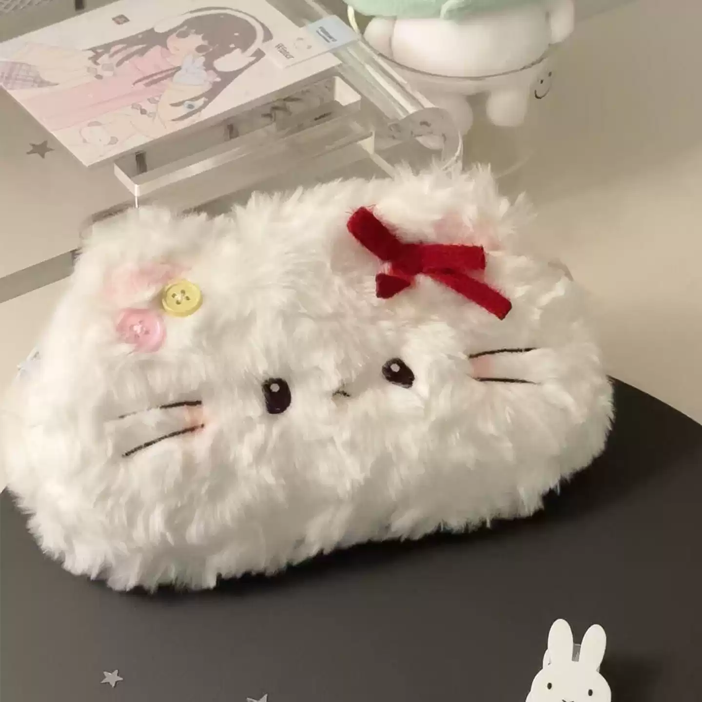 开学好物！可爱哈喽Kitty毛绒笔袋大容量小初高中女生文具收纳袋