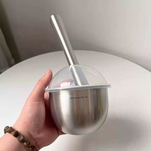 304不锈钢手动捣泥器石臼研磨钵