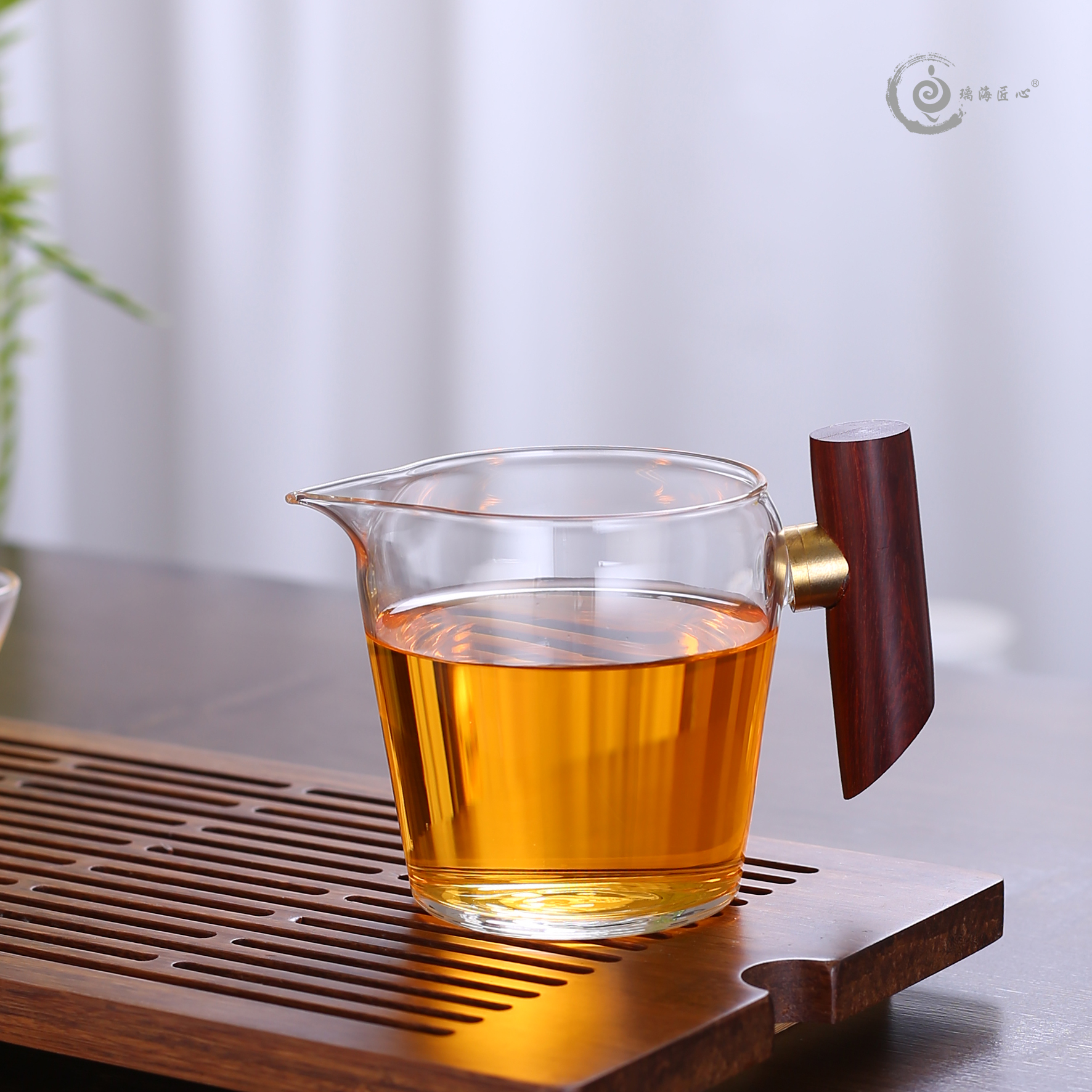 木把用高硼硅玻璃分茶器公道杯
