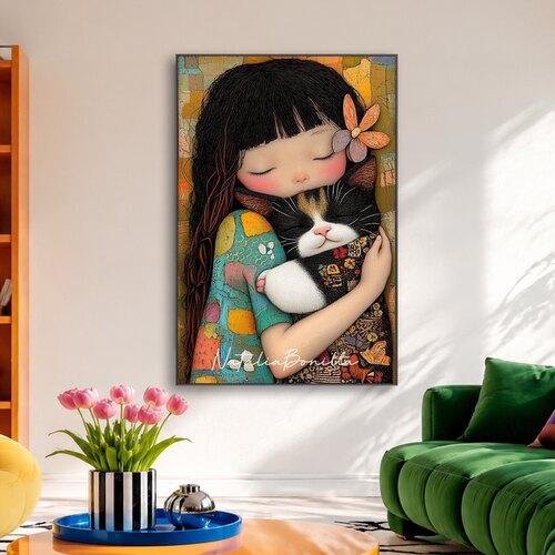 落日玄关动物装饰画小众艺术高级感沙发背景墙挂画手绘油画