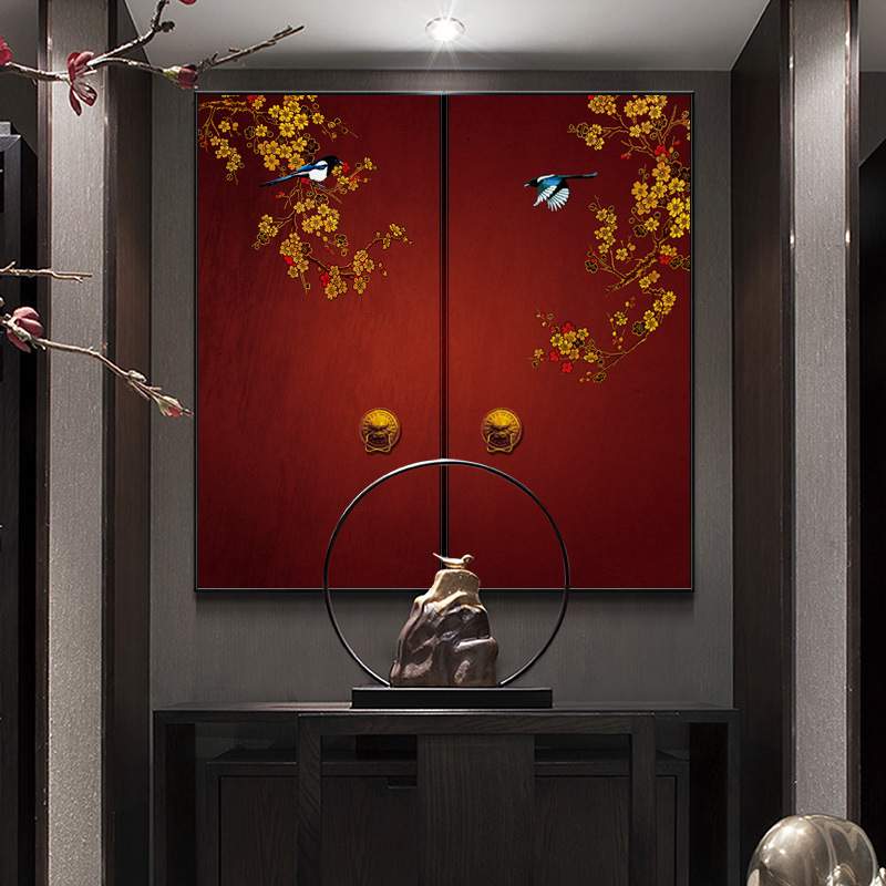 装饰画东方元素个性工笔建筑客厅挂画书房壁画家居中国风国潮风图片