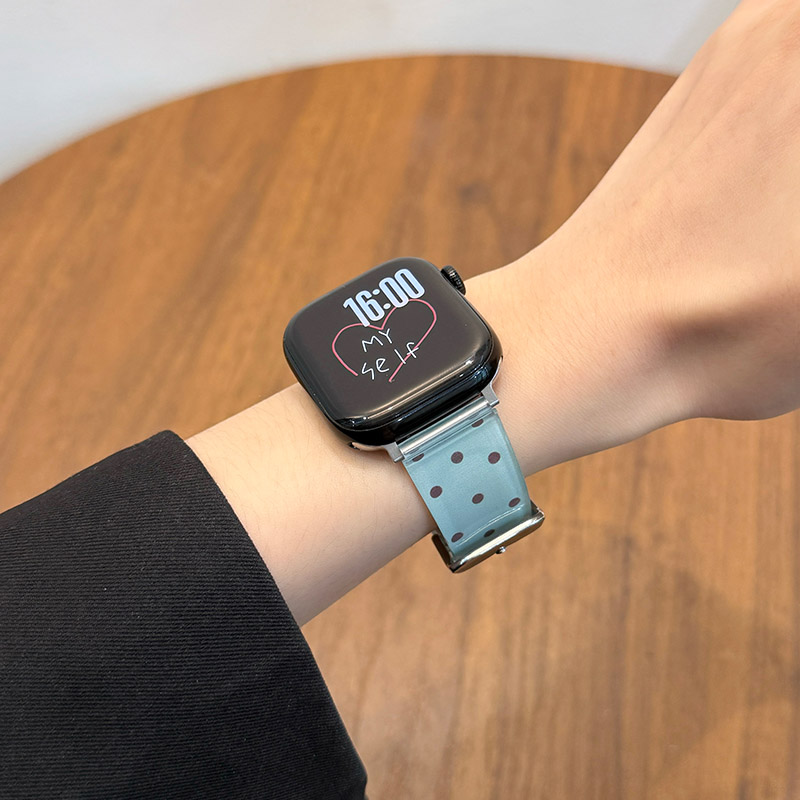 适用iwatch夏天韩系波点硅胶表带图片