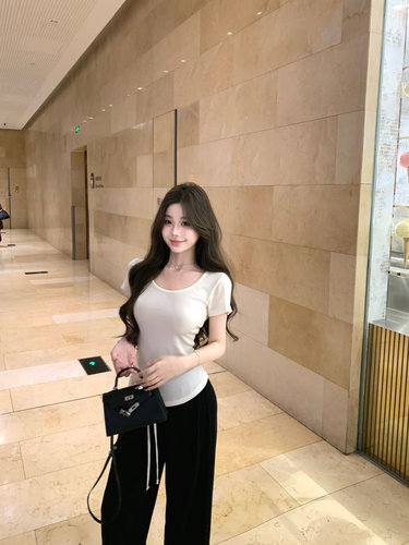 CutieFav夏季U领短袖t恤女