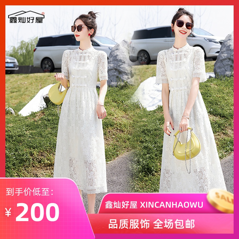 新中式连衣裙女高级感2025年夏季新款气质盘扣遮肚子显瘦改良旗袍