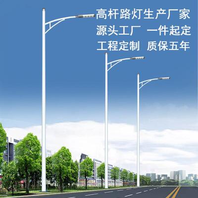 8米单臂路灯厂家直供道路高亮6米7米10m100W200瓦高杆市电路灯LED
