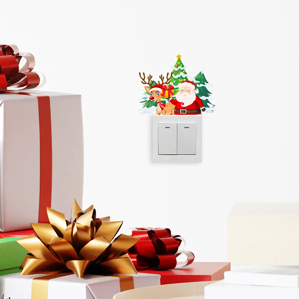 尚易spz-kg122圣诞节圣诞老人墙贴自粘pv开关装饰开关贴