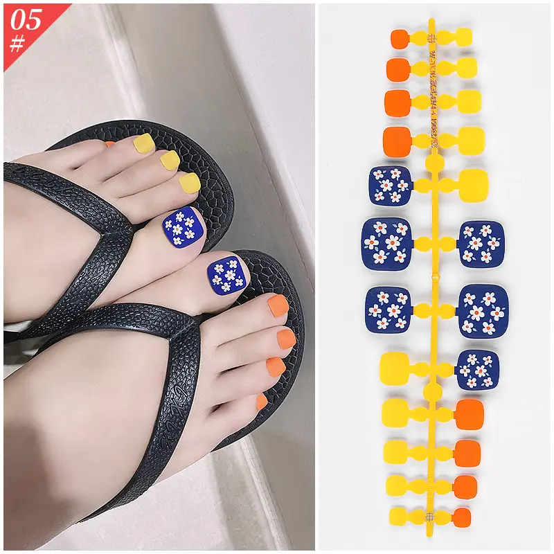 夏季显白脚趾甲贴片脚甲片脚指甲贴片卡通脚穿戴甲手工美甲甲片