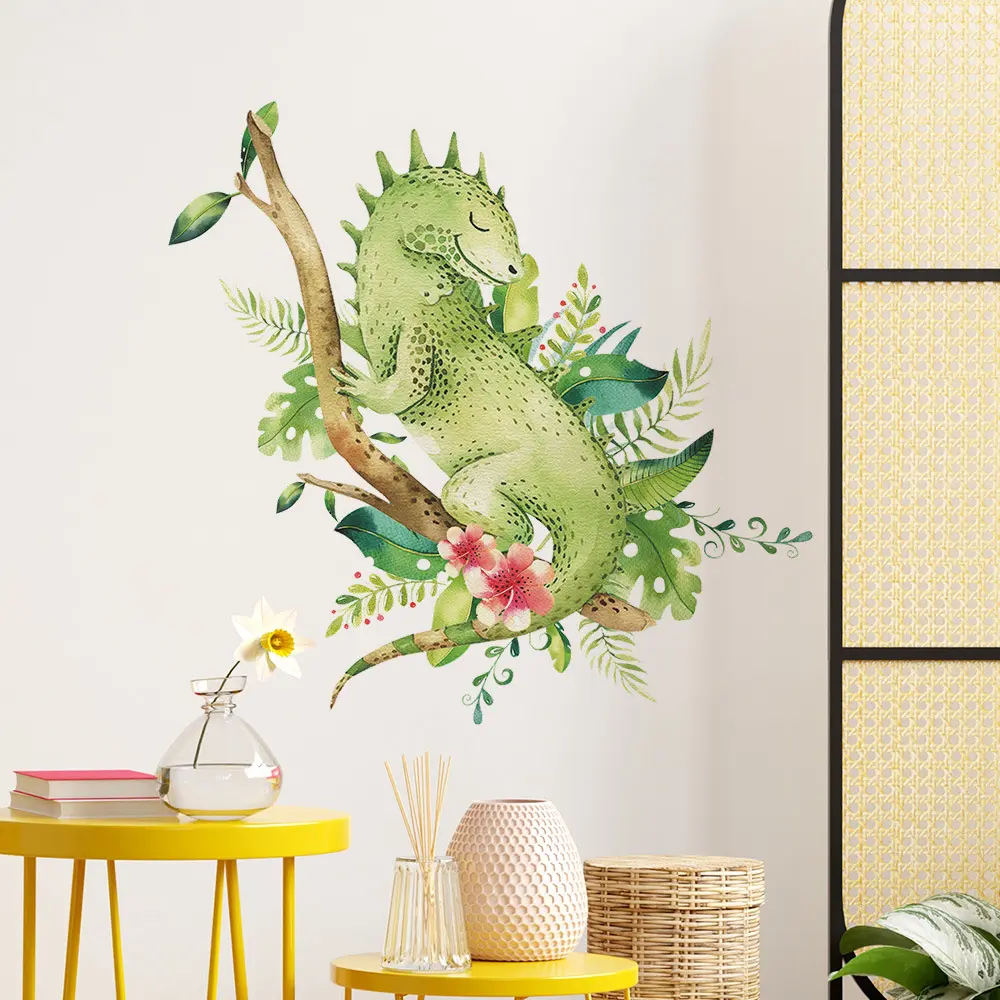 尚易spz-s24041植物树枝蜥蜴墙贴自粘卧室背景墙装饰墙贴