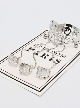 欧美复古饰品青丘狐古力娜扎同款手镯手链连戒指古风指环